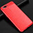 Coque Silicone Gel Motif Cuir Housse Etui pour Oppo K1 Rouge