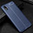 Coque Silicone Gel Motif Cuir Housse Etui pour Samsung Galaxy A01 Core Bleu