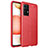 Coque Silicone Gel Motif Cuir Housse Etui pour Samsung Galaxy A52 4G Rouge
