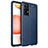 Coque Silicone Gel Motif Cuir Housse Etui pour Samsung Galaxy A72 4G Bleu