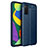 Coque Silicone Gel Motif Cuir Housse Etui pour Samsung Galaxy F52 5G Bleu