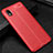 Coque Silicone Gel Motif Cuir Housse Etui pour Samsung Galaxy M01 Core Rouge