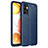 Coque Silicone Gel Motif Cuir Housse Etui pour Samsung Galaxy M32 5G Bleu