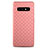 Coque Silicone Gel Motif Cuir Housse Etui pour Samsung Galaxy S10e Or Rose