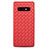 Coque Silicone Gel Motif Cuir Housse Etui pour Samsung Galaxy S10e Rouge