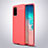 Coque Silicone Gel Motif Cuir Housse Etui pour Samsung Galaxy S20 Plus Rouge