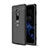 Coque Silicone Gel Motif Cuir Housse Etui pour Sony Xperia XZ2 Premium Noir