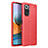 Coque Silicone Gel Motif Cuir Housse Etui pour Xiaomi Redmi Note 10 Pro 4G Rouge