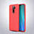 Coque Silicone Gel Motif Cuir Housse Etui pour Xiaomi Redmi Note 8 Pro Rouge