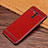 Coque Silicone Gel Motif Cuir Housse Etui S01 pour Huawei Mate 20 Lite Rouge