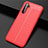 Coque Silicone Gel Motif Cuir Housse Etui S01 pour Realme 6 Pro Rouge