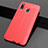 Coque Silicone Gel Motif Cuir Housse Etui S01 pour Samsung Galaxy A20 Rouge