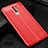 Coque Silicone Gel Motif Cuir Housse Etui S01 pour Xiaomi Poco M2 Rouge