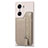 Coque Silicone Gel Motif Cuir Housse Etui S01D pour Huawei Honor 60 Pro 5G Beige