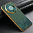 Coque Silicone Gel Motif Cuir Housse Etui S01D pour Huawei Mate 60 Pro+ Plus Vert