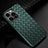 Coque Silicone Gel Motif Cuir Housse Etui S02 pour Apple iPhone 13 Pro Vert