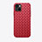 Coque Silicone Gel Motif Cuir Housse Etui S02 pour Apple iPhone 15 Rouge