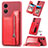 Coque Silicone Gel Motif Cuir Housse Etui S02D pour Oppo A17 Rouge