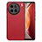 Coque Silicone Gel Motif Cuir Housse Etui S02D pour Vivo X90 Pro 5G Rouge