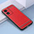 Coque Silicone Gel Motif Cuir Housse Etui S03 pour Oppo A97 5G Rouge