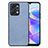 Coque Silicone Gel Motif Cuir Housse Etui S03D pour Huawei Honor X7a Bleu