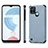 Coque Silicone Gel Motif Cuir Housse Etui S03D pour Realme C21Y Bleu