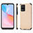 Coque Silicone Gel Motif Cuir Housse Etui S03D pour Vivo Y21 Or