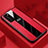 Coque Silicone Gel Motif Cuir Housse Etui S04 pour Huawei P40 Rouge