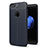 Coque Silicone Gel Motif Cuir Housse Etui S05 pour Apple iPhone 7 Plus Bleu