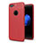 Coque Silicone Gel Motif Cuir Housse Etui S05 pour Apple iPhone 8 Plus Rouge