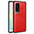 Coque Silicone Gel Motif Cuir Housse Etui S08 pour Huawei P40 Pro+ Plus Rouge