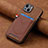 Coque Silicone Gel Motif Cuir Housse Etui SD1 pour Apple iPhone 13 Marron