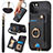 Coque Silicone Gel Motif Cuir Housse Etui SD1 pour Apple iPhone 13 Pro Noir