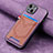 Coque Silicone Gel Motif Cuir Housse Etui SD1 pour Apple iPhone 14 Violet Clair