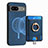 Coque Silicone Gel Motif Cuir Housse Etui SD1 pour Google Pixel 7 5G Bleu