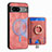 Coque Silicone Gel Motif Cuir Housse Etui SD1 pour Google Pixel 7 5G Rose