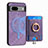 Coque Silicone Gel Motif Cuir Housse Etui SD1 pour Google Pixel 7a 5G Violet Clair