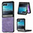 Coque Silicone Gel Motif Cuir Housse Etui SD1 pour Motorola Moto Razr 40 Ultra 5G Violet Clair