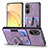 Coque Silicone Gel Motif Cuir Housse Etui SD1 pour Realme 10 4G Violet Clair