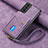 Coque Silicone Gel Motif Cuir Housse Etui SD1 pour Samsung Galaxy S22 5G Violet Clair