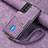 Coque Silicone Gel Motif Cuir Housse Etui SD1 pour Samsung Galaxy S24 5G Violet Clair