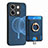 Coque Silicone Gel Motif Cuir Housse Etui SD1 pour Xiaomi Redmi Note 13 5G Bleu