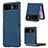 Coque Silicone Gel Motif Cuir Housse Etui SD11 pour Motorola Moto Razr 40 Ultra 5G Bleu