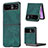 Coque Silicone Gel Motif Cuir Housse Etui SD11 pour Motorola Moto Razr 40 Ultra 5G Vert