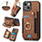 Coque Silicone Gel Motif Cuir Housse Etui SD12 pour Apple iPhone 13 Marron