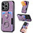 Coque Silicone Gel Motif Cuir Housse Etui SD12 pour Apple iPhone 13 Pro Max Violet Clair