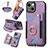 Coque Silicone Gel Motif Cuir Housse Etui SD12 pour Apple iPhone 13 Violet Clair