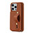 Coque Silicone Gel Motif Cuir Housse Etui SD14 pour Apple iPhone 14 Pro Max Marron