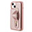 Coque Silicone Gel Motif Cuir Housse Etui SD14 pour Apple iPhone 15 Or Rose