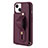 Coque Silicone Gel Motif Cuir Housse Etui SD14 pour Apple iPhone 15 Vin Rouge